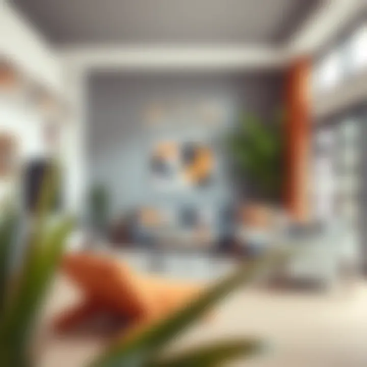 Stylish living room featuring a contemporary color palette