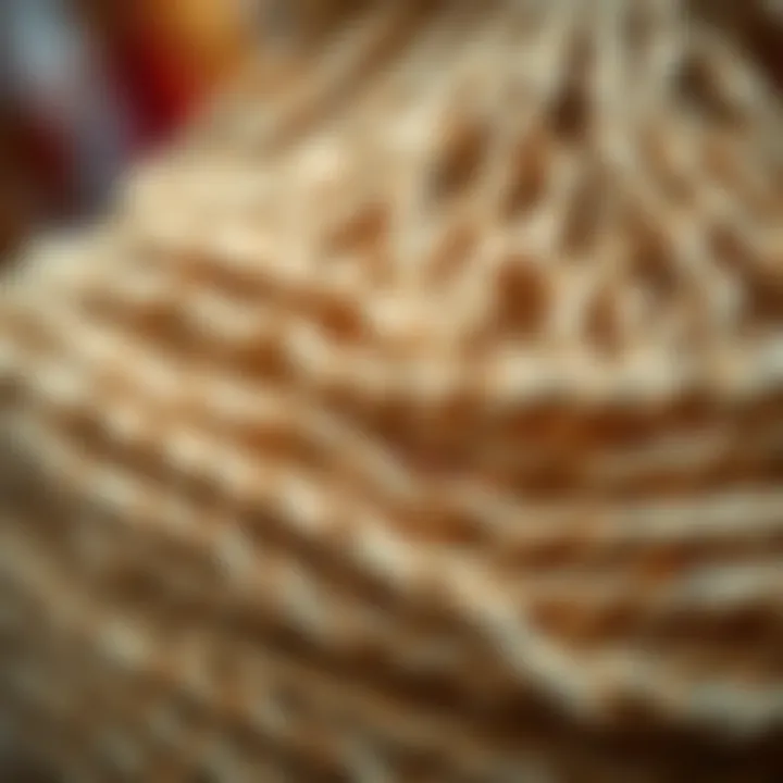 Exploring the Texture of Paper Rope Bags Close-up of a texture of a paper rope bag