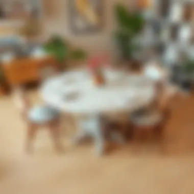 Round Table Dimensions and Design Detailed view of round table dimensions with design elements