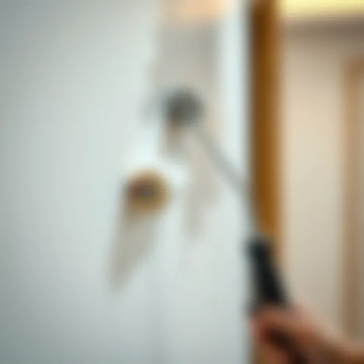 A close-up of a roller applying paint to a wall