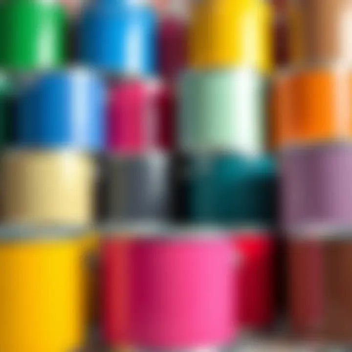 An array of paint cans in different colors