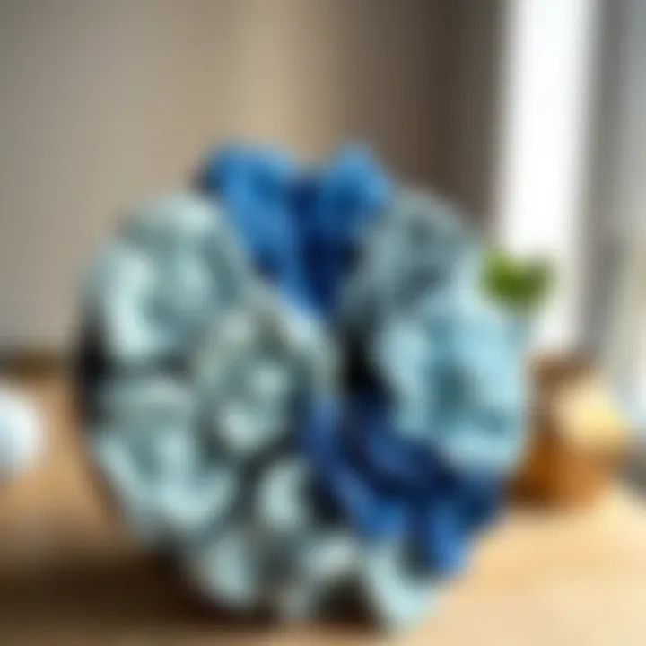 A beautifully crafted handmade project utilizing cobalt blue and gray hues to create a unique artistic piece.