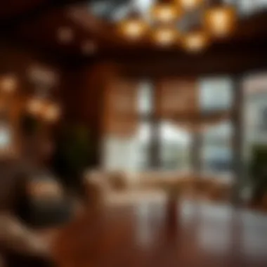 Cozy Atmosphere with Stylish Lighting Cozy atmosphere created by warm light in a stylish setting