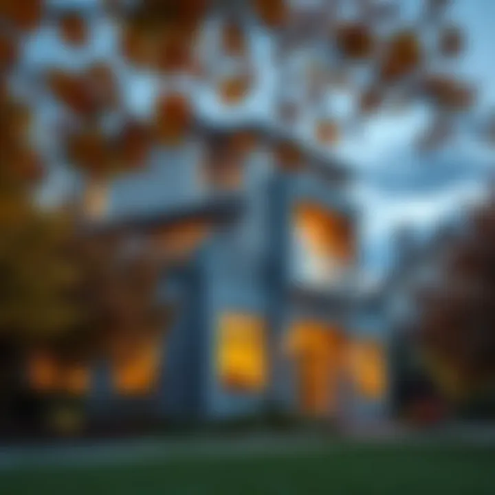 An architectural rendering of a building that harmonizes with seasonal changes