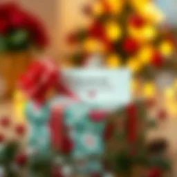 A beautifully wrapped gift box with a heartfelt note