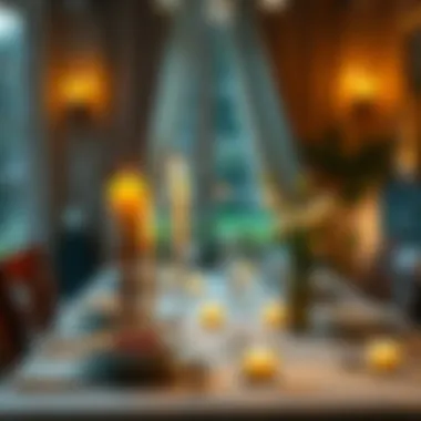 An Intimate Dinner Experience A table set for a romantic dinner with candles