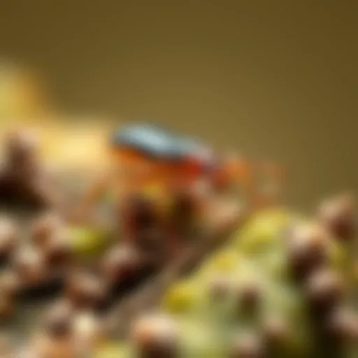 Close-up view of a springtail in its natural habitat