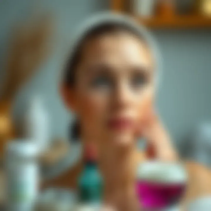 A demonstration of skincare products suitable for different skin types.