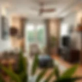 Stylish Multifunctional Furniture in Small Living Space A stylishly designed small living space with multifunctional furniture