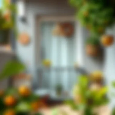 Charming small balcony featuring an artistic design with unique materials