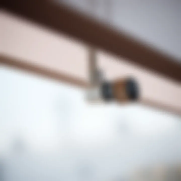 Close-up of the mounting mechanism of a shade