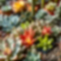 A diverse collection of healthy succulents in various shapes and colors