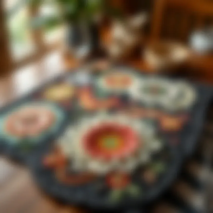 Artistic handmade placemats showcasing unique designs
