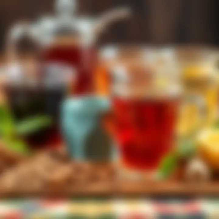 An array of colorful tea blends