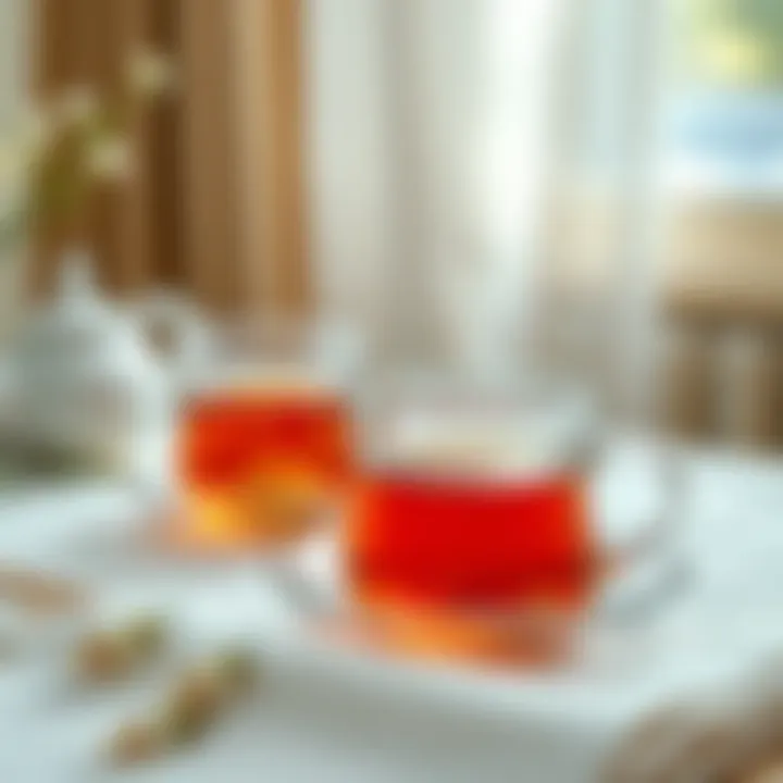 A serene tea setting with delicate cups