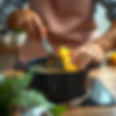 Effective Cleaning Methods A person scrubbing a pot with a cleaning sponge