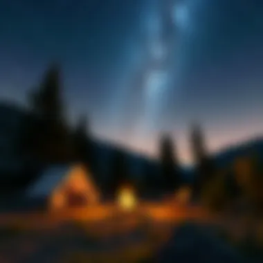 Beautiful campsite setup under a starlit sky