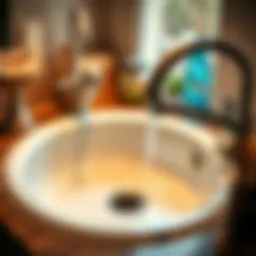 Clogged kitchen sink with water pooling