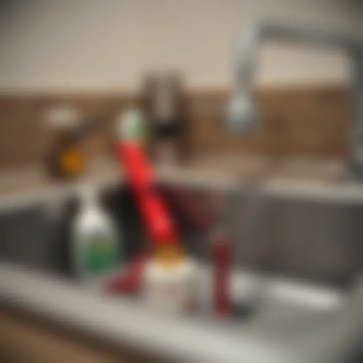 Tools for unclogging a kitchen sink