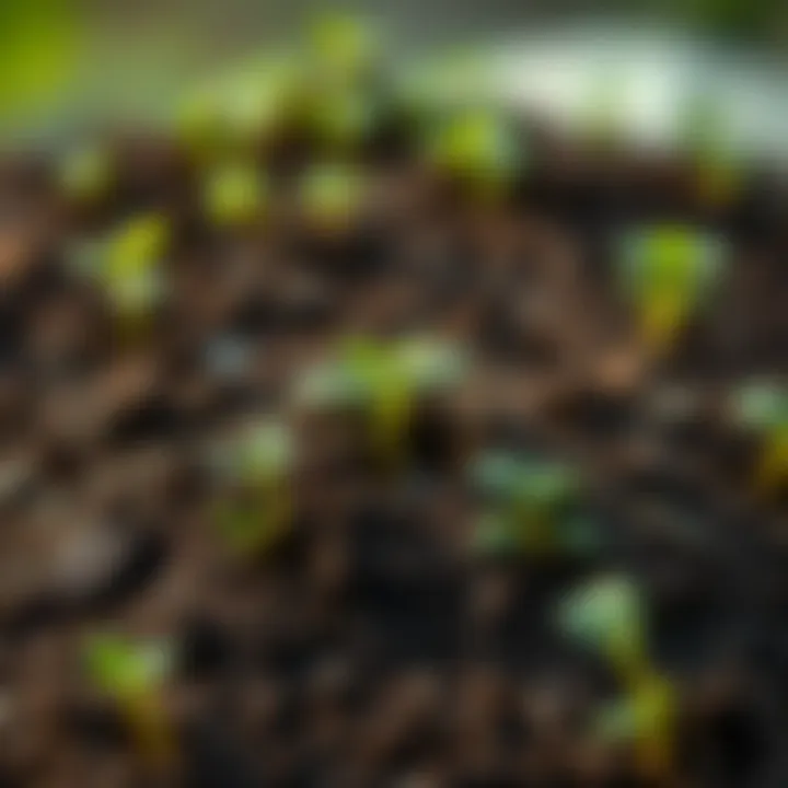 Healthy soil ecosystem supporting various plant life.