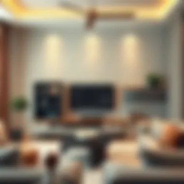 Cozy Living Room Setup Stylish arrangement of a TV unit in a cozy living room