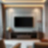 Elegant modern TV unit with decorative accessories