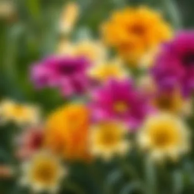 Close-up of vibrant flowers nourished by organic fertilizers