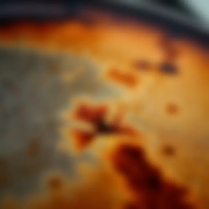 Burnt Pot Surface A close-up of a burnt pot surface with visible stains