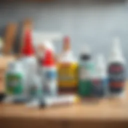 A variety of adhesives in different containers