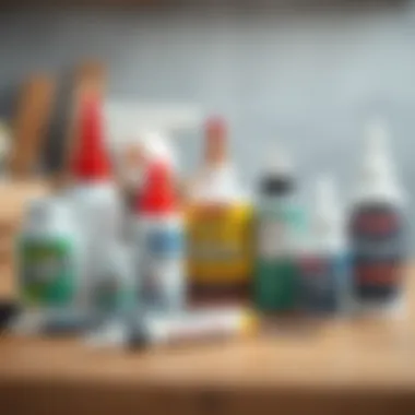 A variety of adhesives in different containers