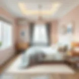 Cozy bedroom painted in soothing pastel colors