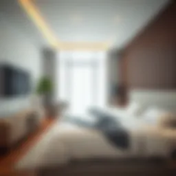 Sophisticated modern bedroom design with minimalist furniture