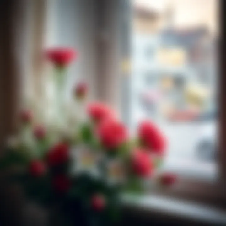 Christmas Flowers by the Window An arrangement of Christmas flowers placed near a window with soft light